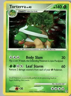 Pokemon TCGTorterra Diamond and pearl Holo 17/130 LP - Image 1