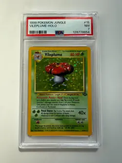 1999 Pokemon WOTC Jungle #15 Vileplume Holo PSA 7 Near Mint Freshly Graded Slab - Image 1