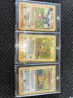 pokemon Unlimited Fossil Holos Aerodactyl -Raichu- Dragonite - Image 1