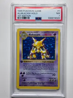 Alakazam 1st edition PSA 7 NM #1 Base Set Pokemon TCG English 1999 - Image 1