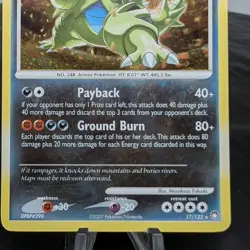 Pokemon Tyranitar Lv.57 17/123 Mysterious Treasures Holo Rare LP 2007 TCG⭐ - Image 2
