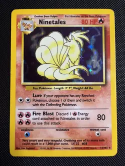 Ninetales Base Set Holo - Pokemon TCG Unlimited Rare Card 12/102 - Image 1
