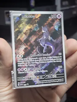 💥 Pokemon 151 Mewtwo 052 Scarlet & Violet UPC Black Star Promo Card Holo Sealed - Image 1