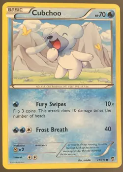 Pokemon TCG Cubchoo Furious Fists 21/111 Regular Common - Image 1