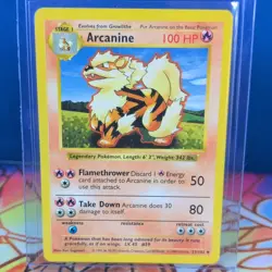 Pokemon TCG Arcanine Base Set Shadowless 023/102 Uncommon NM - Image 1