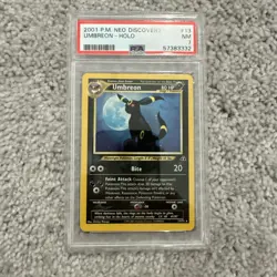 Pokemon Umbreon Holo Rare Unlimited Neo Discovery 13/75 2001 PSA 7 - Image 1
