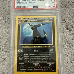 Pokemon Umbreon Holo Rare Unlimited Neo Discovery 13/75 2001 PSA 7 - Image 2