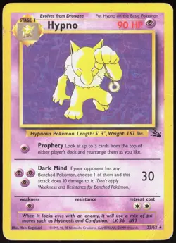 Fossil Hypno 23/62 Rare Pokemon Unlimited HP - Image 1