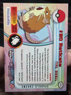 RATICATE *SPARKLE* Topps Chrome Pokemon TV 2000 #20 - Image 2