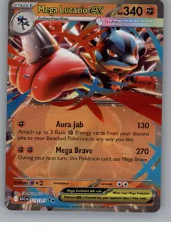 Mega Lucario ex 077/132 Double Rare Mega Evolution Pokemon Near Mint - Image 1