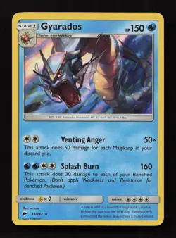 Gyarados 33/147 Holo Rare Burning Shadows Pokemon Lightly Played - Image 1