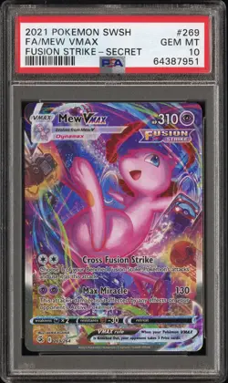 2021 POKEMON SWSH FA/MEW VMAX FUSION STRIKE-SECRET #269 PSA 10 GEM MT - Image 1