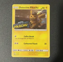 STAMPED Detective Pikachu Movie Promo SM190 Pokemon Holo Foil Holographic MINT - Image 1