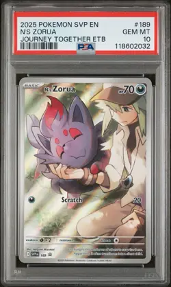2025 POKEMON SVP EN-SV BLACK STAR PROMO 189 - N'S ZORUA - PSA 10 - Image 1