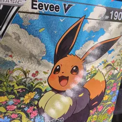 Pokemon Eevee V Custom Made Fan Art Holo With Texture - Image 2