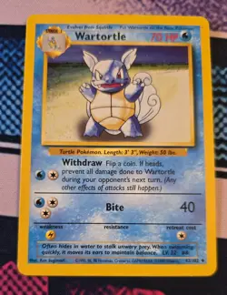 Pokemon Card Wartortle 42/102 1999 Stage 1 Base Set Unlimited - Image 1