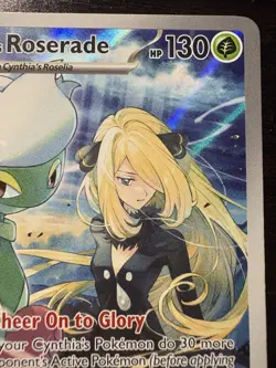 Pokemon TCG Cynthia's Roserade Card 184/182 Destined Rivals IR Holo Full Art - Image 3