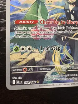 Pokemon TCG Cynthia's Roserade Card 184/182 Destined Rivals IR Holo Full Art - Image 5