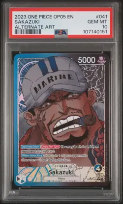 PSA 10 - Sakazuki 041 ALTERNATE ART One Piece Op05-Awakening Of The New Era - Image 1