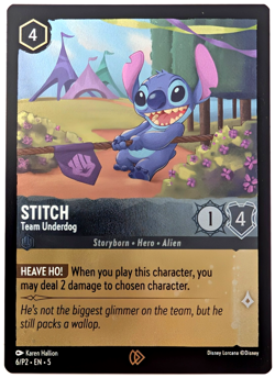 Disney Lorcana STITCH Team Underdog 6/P2 Cold Foil League Promo NM/M - Image 1