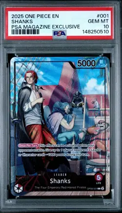 Shanks (2025 PSA Magazine Promo) OP09-001 One Piece Promotion Cards PSA 10 - Image 1