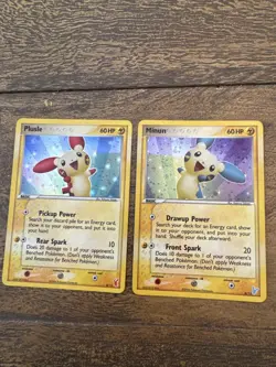Pokemon TCG POP Series 2 Plusle & Minun 2-Card Holo Lot 6/12 English 2006 MP - Image 1