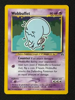 Wobbuffet 35/75 Non Holo Pokemon Card Neo Discovery Regular WOTC Rare - Image 1