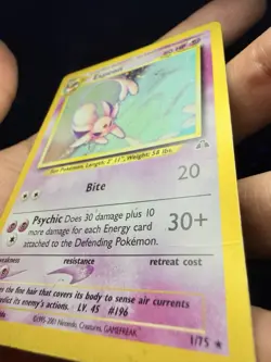 Pokemon Espeon Holo Card 1/75 Neo Discovery Holo Rare 2001 - HP Condition - Image 4