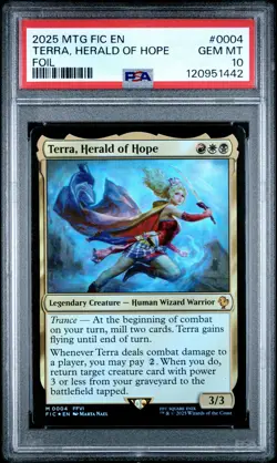 Terra, Herald Of Hope #0004 2025 Magic MTG Final Fantasy Commander Foil PSA 10 - Image 1