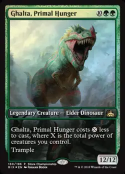 1x Ghalta, Primal Hunger - Store Champ Promo Rivals of Ixalan FULL ART MTG Regul - Image 1