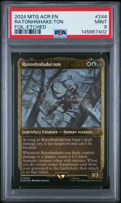 2024 MTG ASSASSIN'S CREED FOIL-ETCHED #244 RATONHNHAKE:TON PSA 9 - Image 1