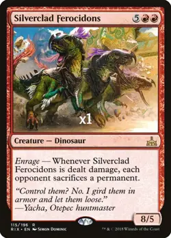 MTG Rivals of Ixalan RIX Silverclad Ferocidons MINT - Image 1