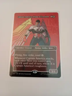 MTG Magic Captain America, Wings of Freedom 0353 Borderless Marvel Super Heroes - Image 1