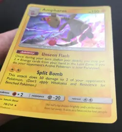 Ampharos 78/214 SM Lost Thunder HOLO RARE Shiny Pokemon Card Near Mint - Image 4