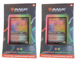 (2 Pack) MTG Starter Commander Deck Draconic Destruction Magic The Gathering - Image 1