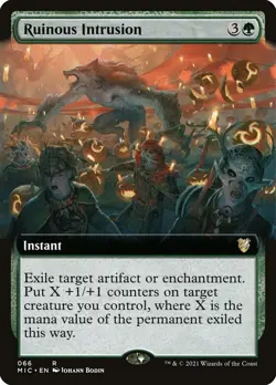 Ruinous Intrusion Extended Art Regular - Midnight Hunt Commander MTG-NM - Image 1