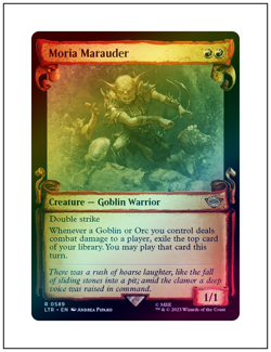 1x Moria Marauder, Showcase Scroll Foil, LOTR, Magic MTG NM - Image 1