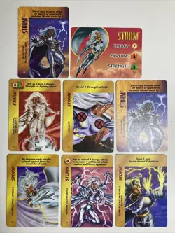Overpower Marvel Collectible Card Game - Set of 8 Storm Character Cards - Image 1