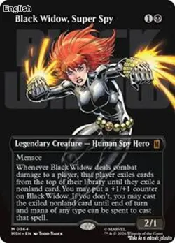 (Preorder) Black Widow, Super Spy (Borderless) EN [MSH - 0364] - NM TCG MTG - Image 1