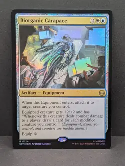 Biorganic Carapace Prerelease FOIL Marvel's Spider-Man MTG Magic NM - Image 1