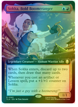 Sokka, Bold Boomeranger - Foil - Extended Art Avatar MTG - Image 1