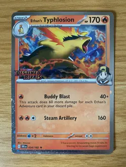 Pokemon TCG Ethan's Typhlosion - Destined Rivals 034/182 - Build & Battle Stamp - Image 1