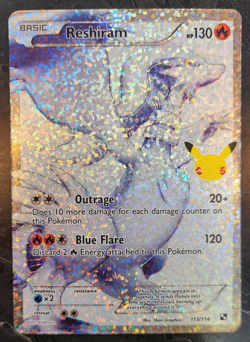 Reshiram 113/114 Full Art Holo Pokemon Celebrations 25th Anniversary M/NM FP - Image 1