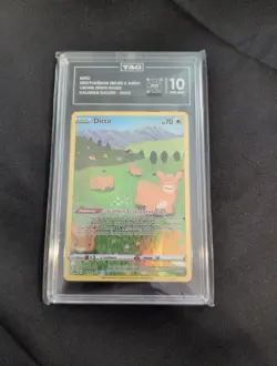 TAG 10 Pokemon Crown Zenith Gallery Ditto GG22 PSA 10 Full Art IR Illustration - Image 1