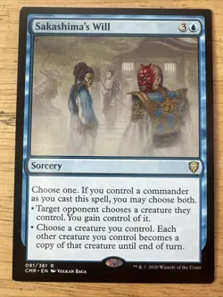 x1 Sakashima's Will R MTG Commander Legends NM SQUARE CORNERS! - Image 1