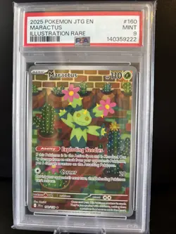 PSA 9 MINT Pokemon Journey Together Maractus Illustration Rare Full Art #160/159 - Image 1