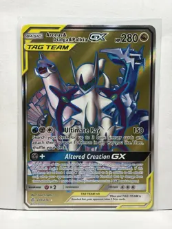Pokemon TCG Arceus & Dialga & Palkia GX Full Art Cosmic Eclipse Tag Team 220/236 - Image 1