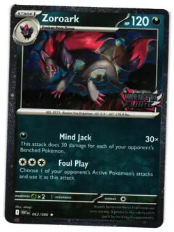 Pokemon TCG Zoroark White Flare Stamped 062/086 Holo NM - Image 1