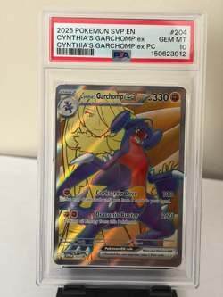 2025 Pokemon Svp En-Sv Black Star Promo #204 Cynthia's Garchomp Ex PSA 10 - Image 1