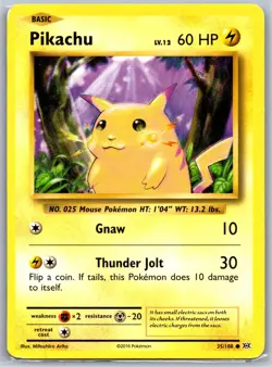 Pikachu 35/108 Common Evolutions Pokemon Moderately Played - Image 1
